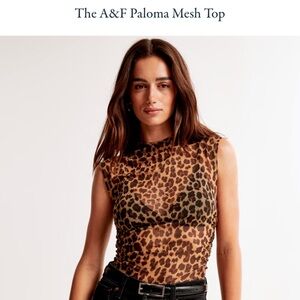 Abercrombie & Fitch Leopard Mesh Sleeveless Top